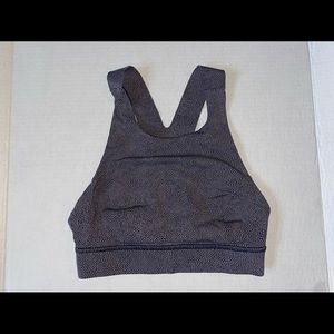 Lululemon plum and black polka dot sports bra